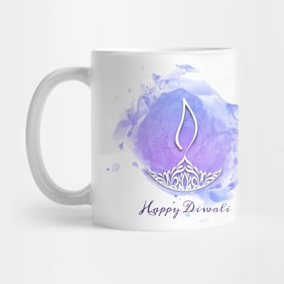 Purple Watercolor Diwali Deepa Mug